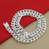 Men's 10MM 925 Silver Cuban Link Chain Necklaces