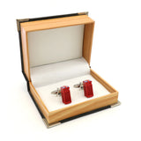 Men's Red Telephone Box Cuff Links Copper Material