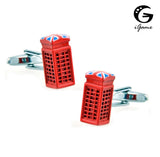Men's Red Telephone Box Cuff Links Copper Material