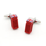 Men's Red Telephone Box Cuff Links Copper Material