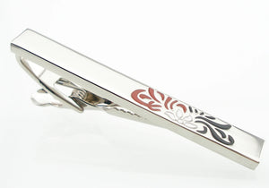 Men's Silver Red Orange Purple Tie Clip S270