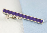 Men's Silver Red Orange Purple Tie Clip S270