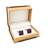 Men's Copper Toy Bricks Cuff Link in Purple