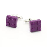 Men's Copper Toy Bricks Cuff Link in Purple