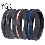 Men's Tungsten Carbide Wedding Ring Matte Rose Thin Line Ring