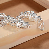 Men's Vintage Matte Bracelet Hand Woven Silver Jewelry