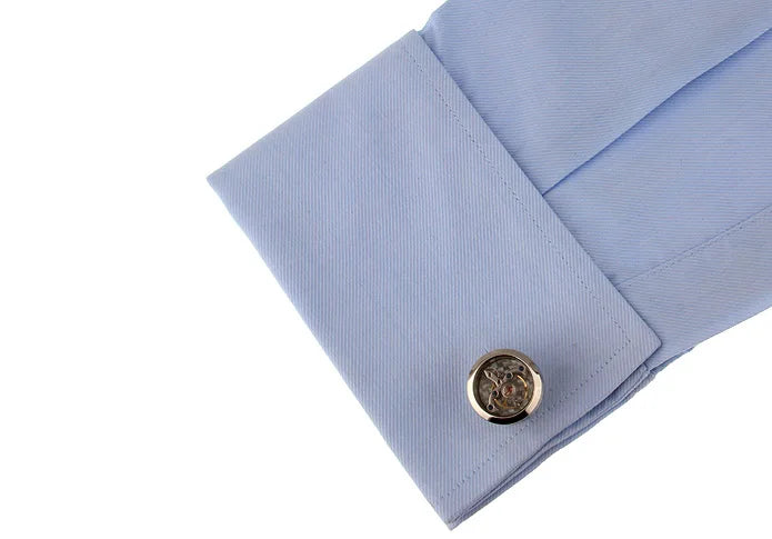 Men's Watch Movement Cuff Links Stainless Steel 4 Colors