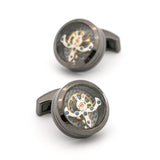 Men's Watch Movement Cuff Links Stainless Steel Rose Golden