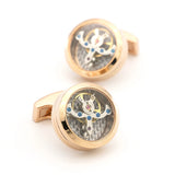 Men's Watch Movement Cuff Links Stainless Steel Rose Golden
