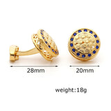 Men's Rhinestone Cufflinks Golden Business Formal Wear French Cuff Links