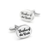 Men's Silver Ellipse Wedding Cuff Links Brother of the Bride Copper Cufflinks