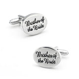 Men's Silver Ellipse Wedding Cuff Links Brother of the Bride Copper Cufflinks