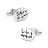 Men's Wedding Cuff Links Silver Ellipse Father of the Groom Copper Cufflinks