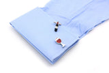 Men's Wine Bottle & Glasses Cuff Links Copper Material Red