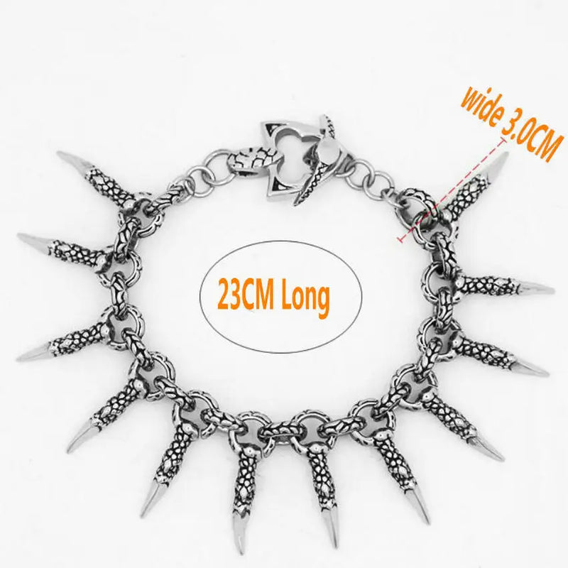 Men's Wolf Paw Titanium Steel Bracelet Rock Rider Punk Bracelet