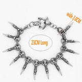 Men's Wolf Paw Titanium Steel Bracelet Rock Rider Punk Bracelet