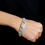 Rhinestone Paved Iced Out Cuban Chain Bracelet Bling Hip Hop Jewelry