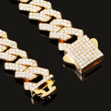 Rhinestone Paved Iced Out Cuban Chain Bracelet Bling Hip Hop Jewelry
