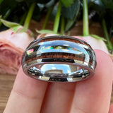 Tungsten Ring Abalone Shell And Koa Wood Inlay Men Women 8mm Wedding Band