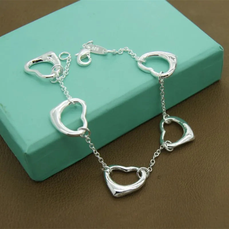 Sterling Silver Charm Bracelet for Men & Women