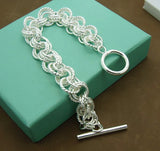 Sterling Silver Charm Bracelet for Men & Women