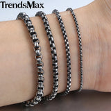 Men Women Stainless Steel Box Chain Bracelet Hip Hop KBB12