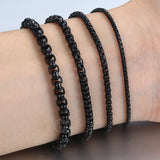 Men Women Stainless Steel Box Chain Bracelet Hip Hop KBB12