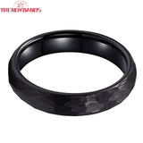 Hammered Tungsten Carbide Wedding Band Rings