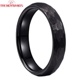 Hammered Tungsten Carbide Wedding Band Rings