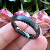 Hammered Tungsten Carbide Wedding Band Rings