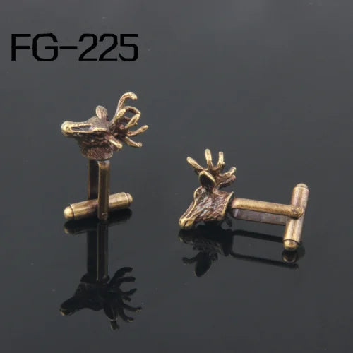 Vintage Bronze Reindeer Cufflinks for Men 2015