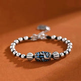 Woven Silver Beads Bracelet, High-end Jewelry
