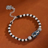 Woven Silver Beads Bracelet, High-end Jewelry
