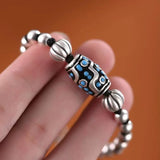 Woven Silver Beads Bracelet, High-end Jewelry
