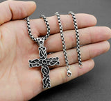 Men's Biker Celtic Knots Cross Pendant Necklace Chain Jewelry