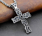 Men's Biker Celtic Knots Cross Pendant Necklace Chain Jewelry