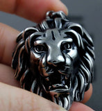 Men's Vintage Lion Head Stainless Steel Charm Pendant