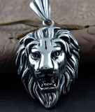 Men's Vintage Lion Head Stainless Steel Charm Pendant