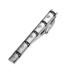 Men's Crystal Silver Tie Clip for Business Suit