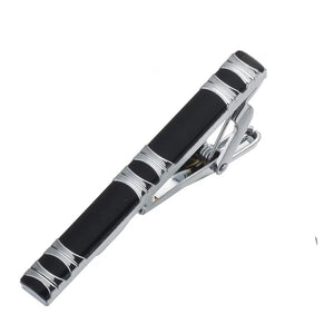 Men's Silvery Stripe Tie Clip
