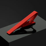 Men's Red Solid Tie Clip, High-Grade Casual Accessory