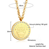 Gold-Plating Pendant Crystal Necklace for Men and Women