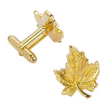 Men's Golden Maple Leaf Cufflinks French Shirt Sleeve Cuff Links