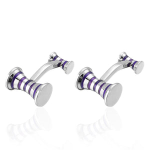 Copper Cufflinks with Silvery Stripes for French Shirt