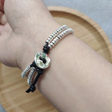 Men's Stone Bracelet Leather Rope Bangle Accessory