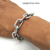 Men's Stainless Steel Punk Rock Bracelet Brake Chain Jewelry