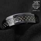 Men's Tungsten Carbon Fiber Ring 8mm Wedding Band