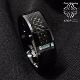 Men's Tungsten Carbon Fiber Ring 8mm Wedding Band