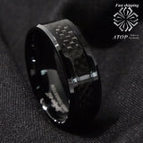 Men's Tungsten Carbon Fiber Ring 8mm Wedding Band