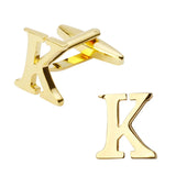Men's Gold K Logo Cufflinks French Shirt Letters Cuff Links